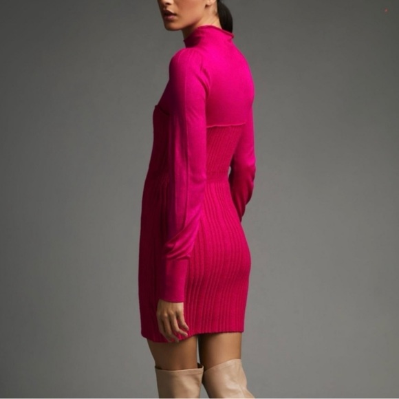 NWT Anthologies Mock Turtleneck Pink/Rose Sweater Dress. Size Small - Picture 4 of 6